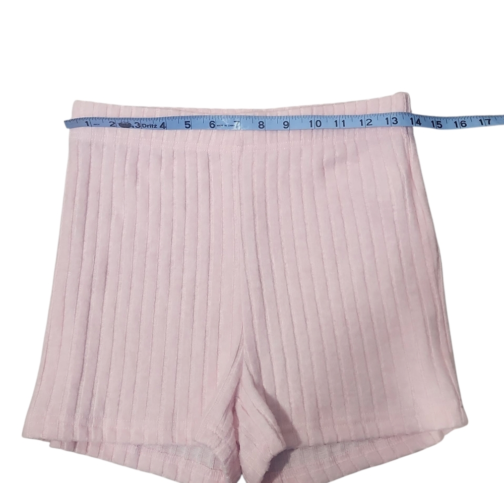 Light Pink Ribbed Cardigan And Shorts Set. M/L - Picture 5 of 10